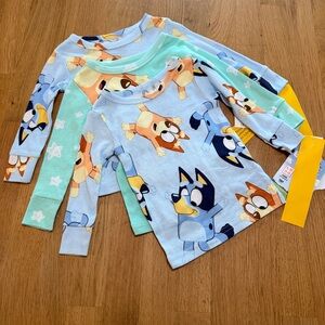 Bluey 18 MONTHS 100% Cotton Lot of 3 Long Sleeve Pajama Sleep Tops NEW